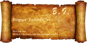 Bogya István névjegykártya